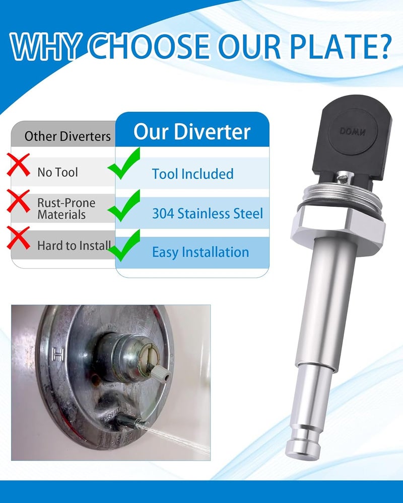 OrgCreator Renovation RP5649 Push Button Diverter for Delta Single Handle Tub & Shower Valve, 304 Stainless Steel Core with Installation Tool, Replaces RP5649 - Image 4